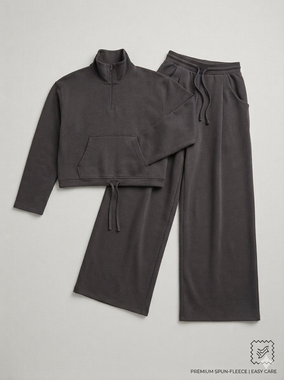 Zara set Interlock balloon pants and polo sweatshirt
